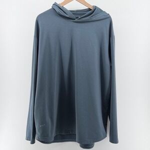 BYLT Signature Hoodie Mens XXL Slate Blue Long Sleeve Pullover Casual Minimalist